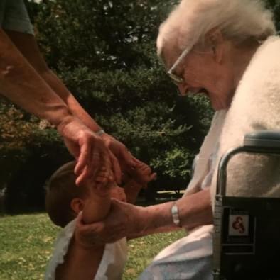 Baby Lauren with her great-grandma Esther 